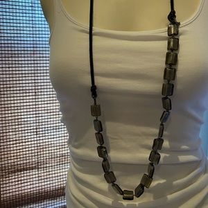 Dark Grey Tile Necklace